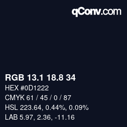 Color code: RGB 13.1 18.8 34 | qconv.com