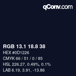Color code: RGB 13.1 18.8 38 | qconv.com