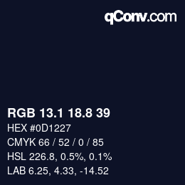 カラーコード: RGB 13.1 18.8 39 | qconv.com