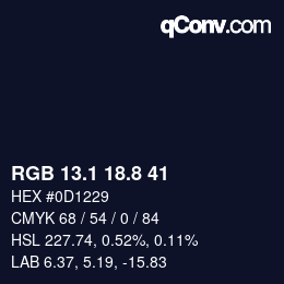 Color code: RGB 13.1 18.8 41 | qconv.com