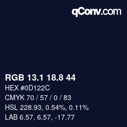 Color code: RGB 13.1 18.8 44 | qconv.com