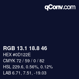 カラーコード: RGB 13.1 18.8 46 | qconv.com