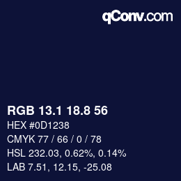 Color code: RGB 13.1 18.8 56 | qconv.com