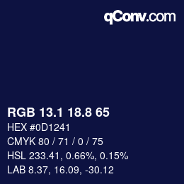 Color code: RGB 13.1 18.8 65 | qconv.com