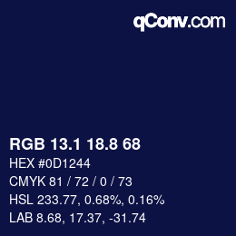 Color code: RGB 13.1 18.8 68 | qconv.com