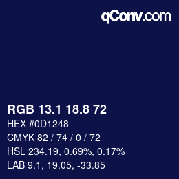 カラーコード: RGB 13.1 18.8 72 | qconv.com