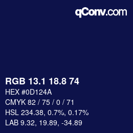 Color code: RGB 13.1 18.8 74 | qconv.com
