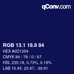 Color code: RGB 13.1 18.8 84 | qconv.com
