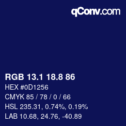Color code: RGB 13.1 18.8 86 | qconv.com