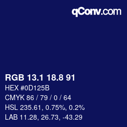 カラーコード: RGB 13.1 18.8 91 | qconv.com