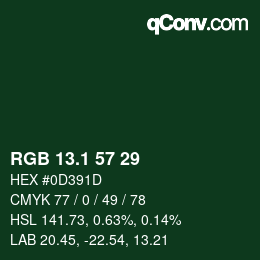 カラーコード: RGB 13.1 57 29 | qconv.com