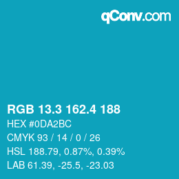 カラーコード: RGB 13.3 162.4 188 | qconv.com