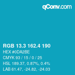 カラーコード: RGB 13.3 162.4 190 | qconv.com