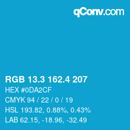カラーコード: RGB 13.3 162.4 207 | qconv.com