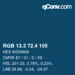 カラーコード: RGB 13.3 72.4 105 | qconv.com