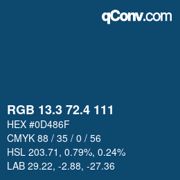 カラーコード: RGB 13.3 72.4 111 | qconv.com