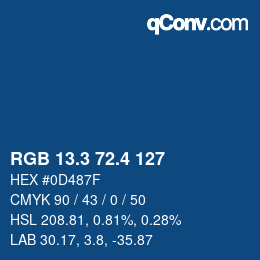 カラーコード: RGB 13.3 72.4 127 | qconv.com