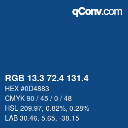 カラーコード: RGB 13.3 72.4 131.4 | qconv.com