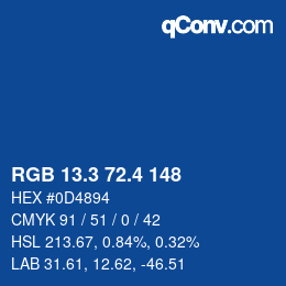 カラーコード: RGB 13.3 72.4 148 | qconv.com