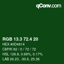 カラーコード: RGB 13.3 72.4 20 | qconv.com