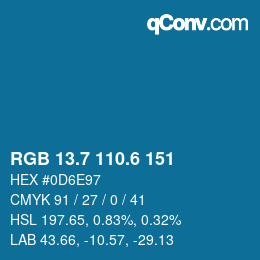 カラーコード: RGB 13.7 110.6 151 | qconv.com