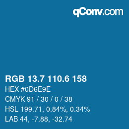 カラーコード: RGB 13.7 110.6 158 | qconv.com