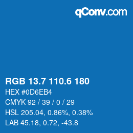 カラーコード: RGB 13.7 110.6 180 | qconv.com