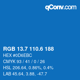 カラーコード: RGB 13.7 110.6 188 | qconv.com