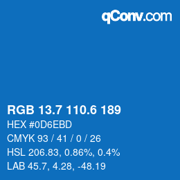 カラーコード: RGB 13.7 110.6 189 | qconv.com
