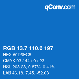 カラーコード: RGB 13.7 110.6 197 | qconv.com