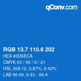 カラーコード: RGB 13.7 110.6 202 | qconv.com