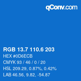 カラーコード: RGB 13.7 110.6 203 | qconv.com