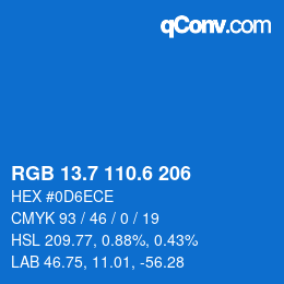 カラーコード: RGB 13.7 110.6 206 | qconv.com