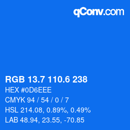カラーコード: RGB 13.7 110.6 238 | qconv.com