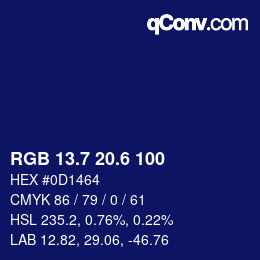 カラーコード: RGB 13.7 20.6 100 | qconv.com