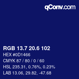 カラーコード: RGB 13.7 20.6 102 | qconv.com