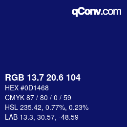 カラーコード: RGB 13.7 20.6 104 | qconv.com
