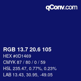 カラーコード: RGB 13.7 20.6 105 | qconv.com