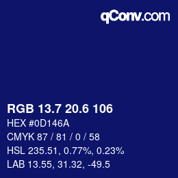 カラーコード: RGB 13.7 20.6 106 | qconv.com