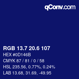 カラーコード: RGB 13.7 20.6 107 | qconv.com