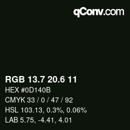 カラーコード: RGB 13.7 20.6 11 | qconv.com