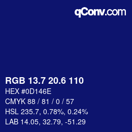 カラーコード: RGB 13.7 20.6 110 | qconv.com