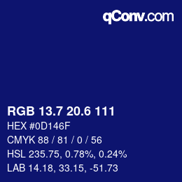 カラーコード: RGB 13.7 20.6 111 | qconv.com