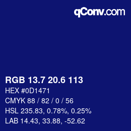 カラーコード: RGB 13.7 20.6 113 | qconv.com