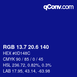 カラーコード: RGB 13.7 20.6 140 | qconv.com