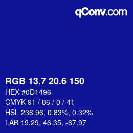 カラーコード: RGB 13.7 20.6 150 | qconv.com