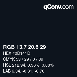 カラーコード: RGB 13.7 20.6 29 | qconv.com