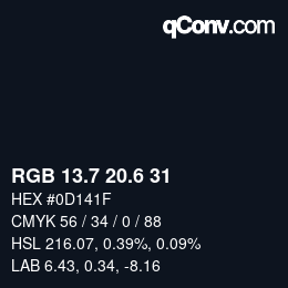 カラーコード: RGB 13.7 20.6 31 | qconv.com