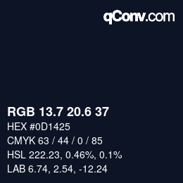 カラーコード: RGB 13.7 20.6 37 | qconv.com