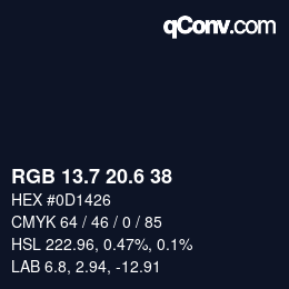 カラーコード: RGB 13.7 20.6 38 | qconv.com